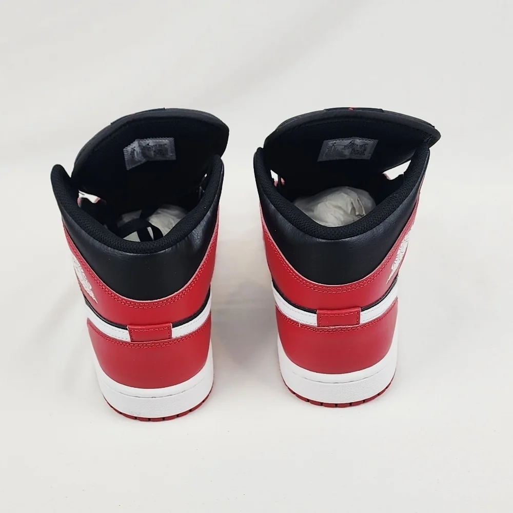 Air Jordan 1 Mid Sneakers Black/Gym Red/White